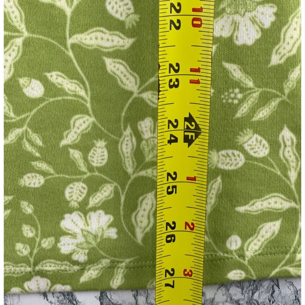 Style&Co. Womens Plus Size 1X Green Floral Print Elbow Sleeve Tee - Picture 4 of 9